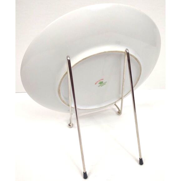 Vintage Meito China Hand Painted Plate Plums Floral Gold Border 8” Japan Made - Picture 6 of 6